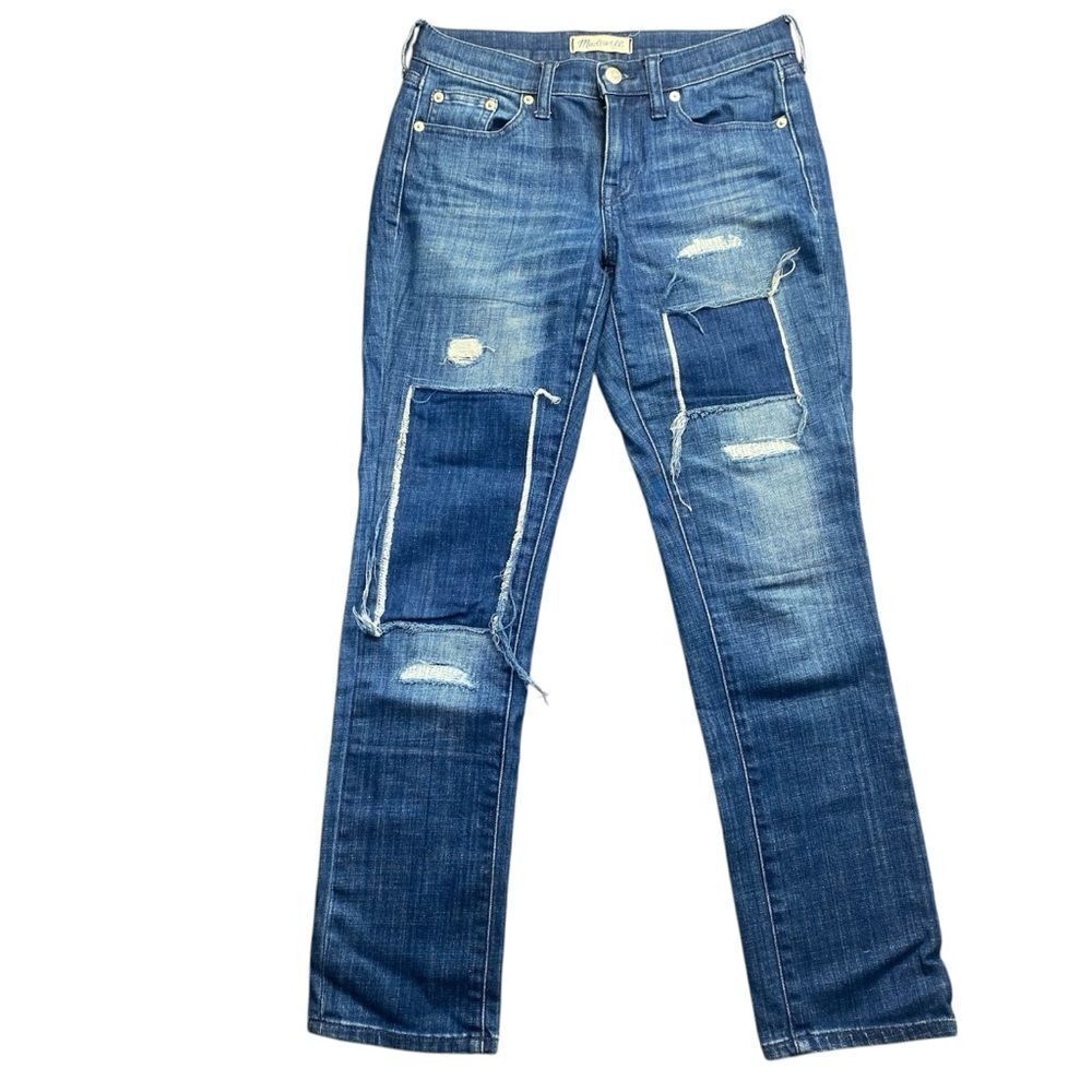 Madewell Women’s Distressed Patchwork Straight-Le… - image 2